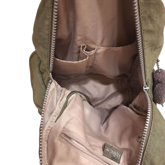 Kipling Ravier Backpack Olive Green With Monkey Plush Charm Unisex main image 16